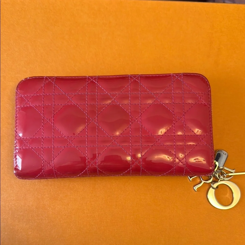 Dior Red Patent Leather Wallet